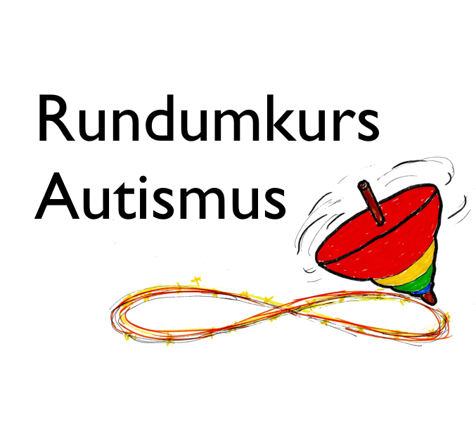 Rundumkurs Autismus, Logo: bunter Kreisel